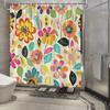 Vibrant Floral Pattern Waterproof Shower Curtain For Bathroom Decor, Adding A Splash Of Color And Modern Style To Your Space