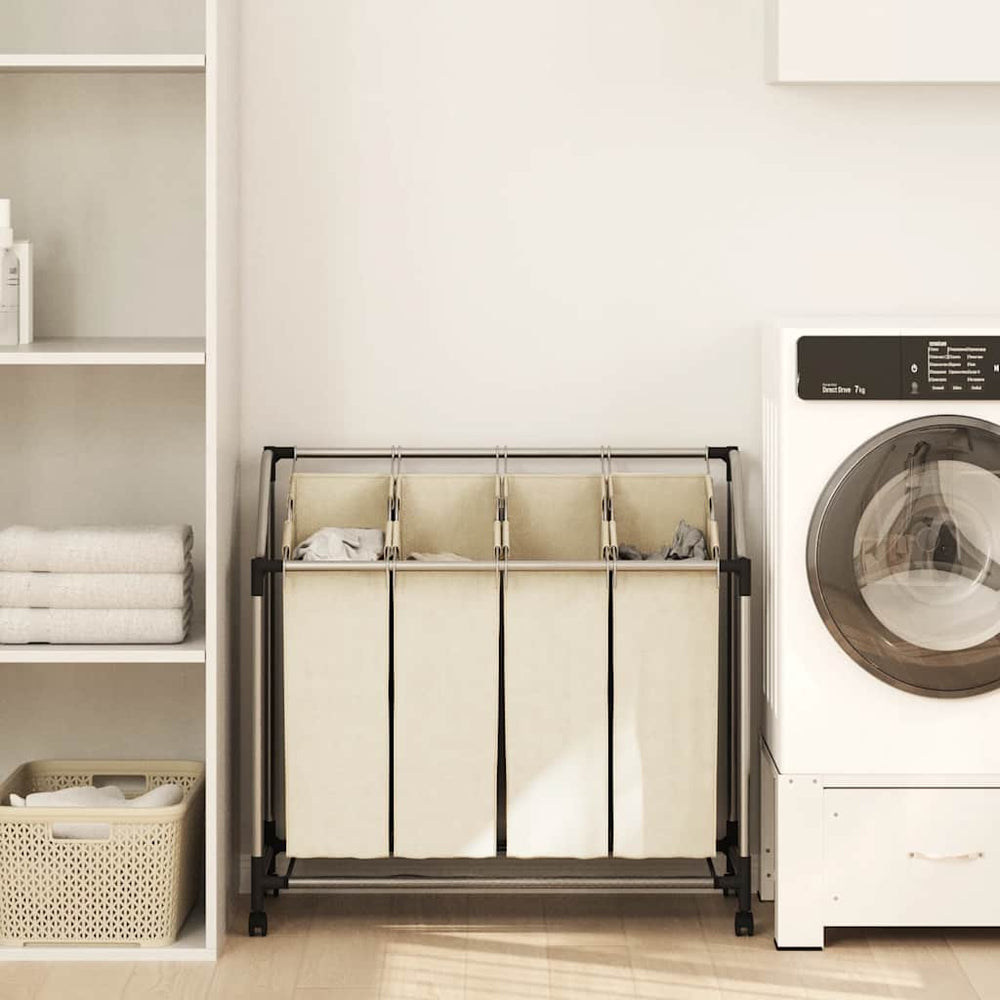 Laundry Sorter with 4 Bags Steel