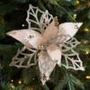 Sequins Artificial Poinsettia Flower Large Sequins Flower New DIY Christmas Flower  Home Decoration