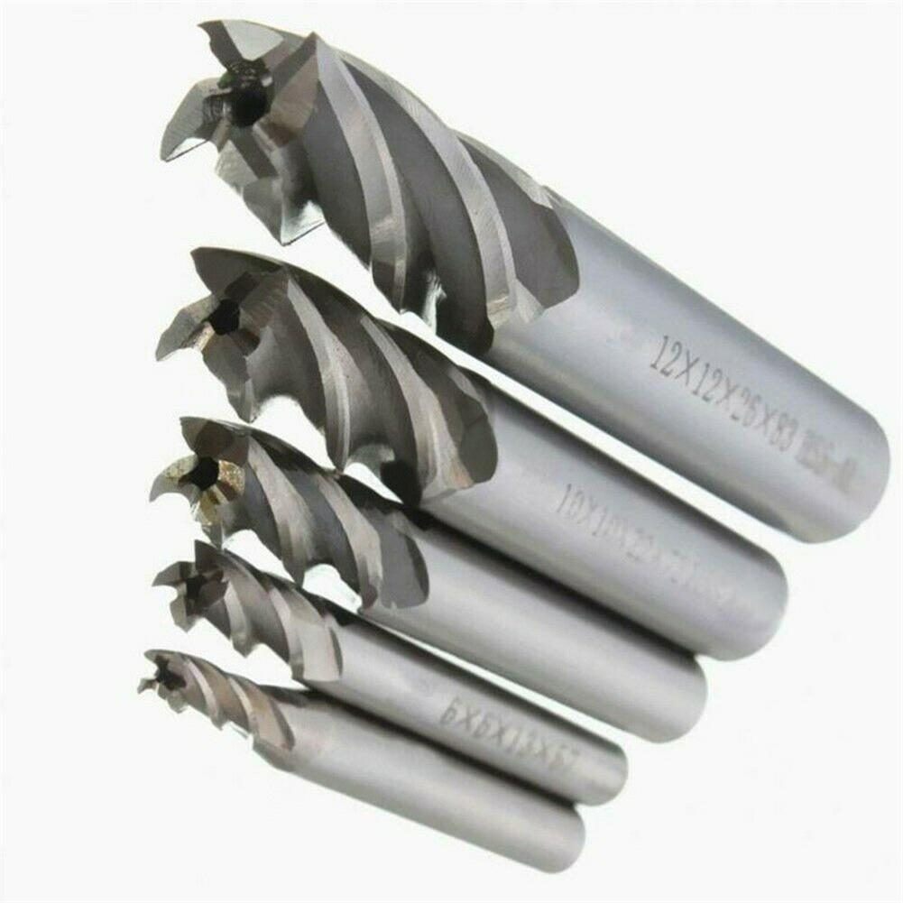 5pcs/set Carbide 4 Flutes CNC HSS End Milling Cutter Slot Drill Bit Set 4-12mm