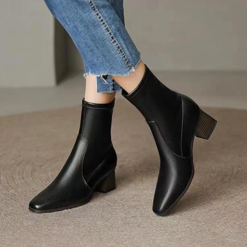 

Модные новые ботинки челси, женская обувь, массивные ботильоны, готические туфли на среднем каблуке 2024 года, брендовые зимние модные ботинки с острым носком, мотоциклетные ботинки Femme 35 чёрный