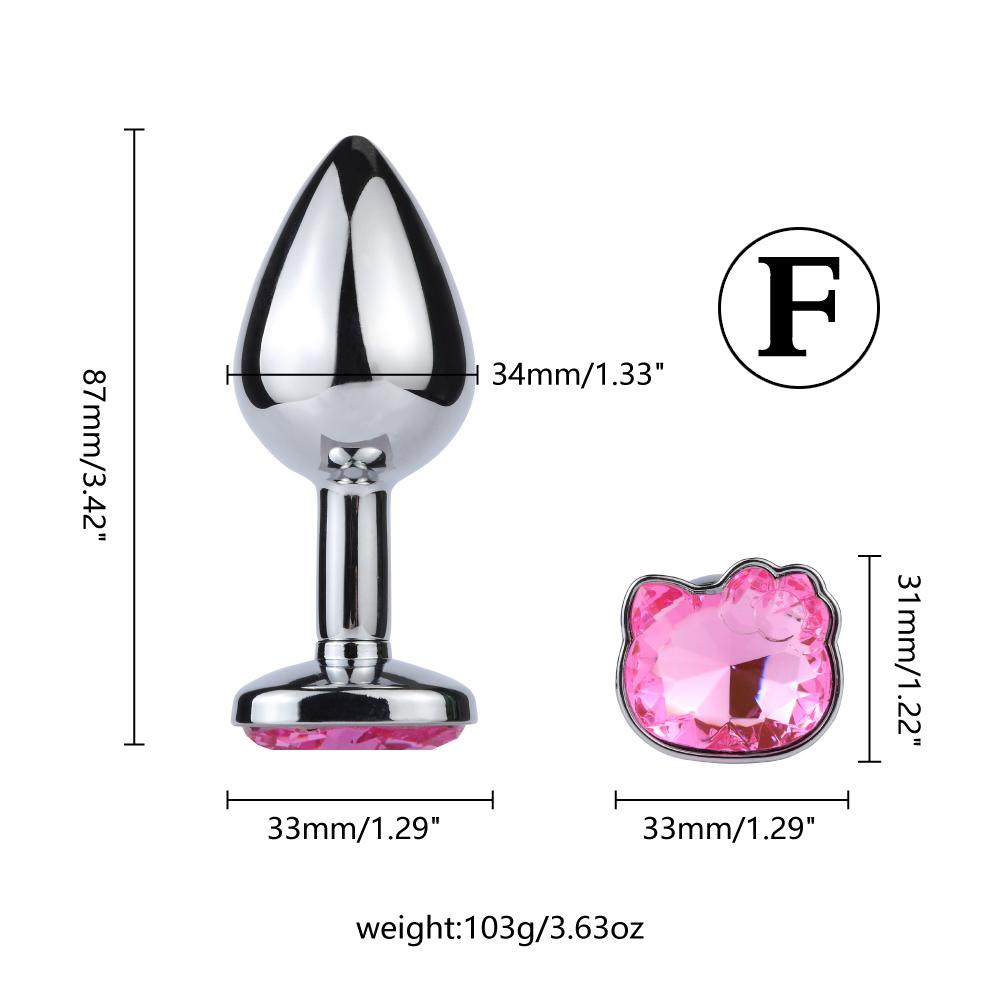 1pcs Cat Face Jewel Base Anal Plug 7 Size Butt Masturbation Tools Lovers Sex Massager Adult Sex Toys