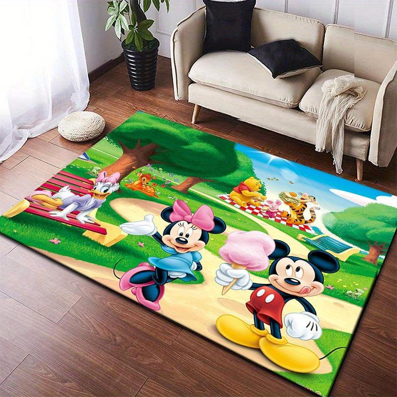 1 ks koberec Mickey a Minnie, protiskluzová podložka na podlahu, design kreslených postaviček, měkký samet, dekorace do místnosti, omyvatelný vnitřní koberec