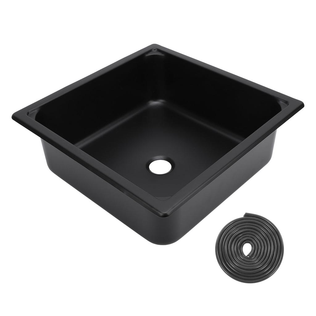 Single Bowl Bar Sink 13.8 X 13.8 X 4.7in Square Stainless Steel Kitchen Sink with 40mm Drain Hole for Caravan Food