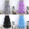 Princess Style Mesh Skirt With Ruffle Hem And High Waist For Summer Casual Wear