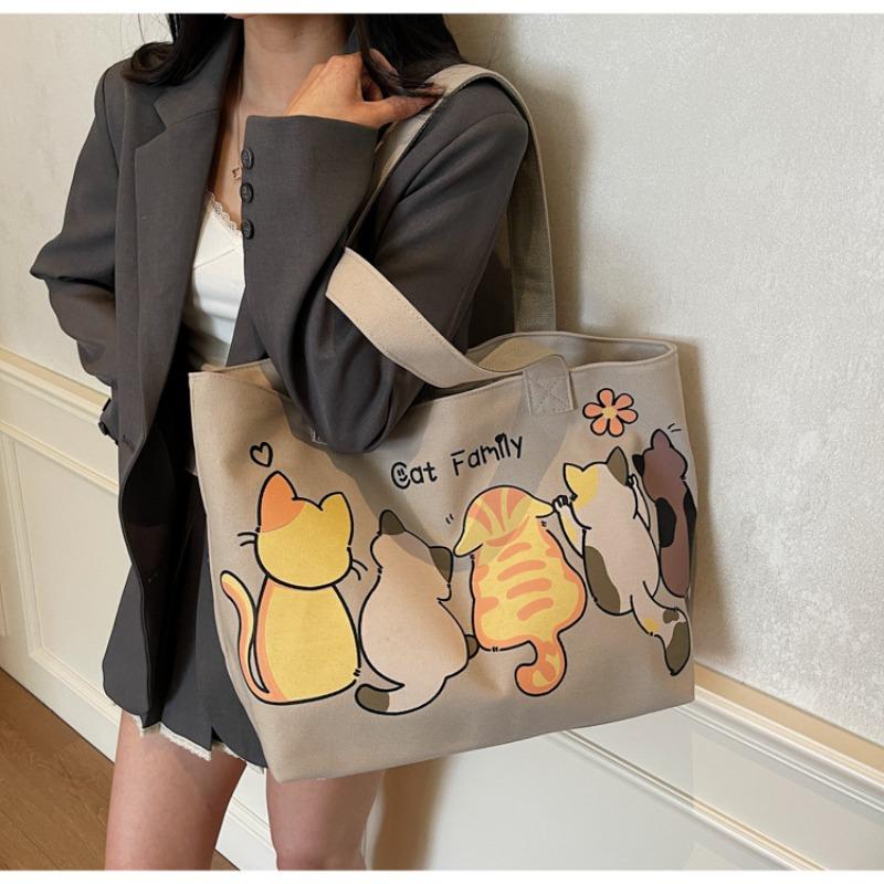 Popular large-capacity tote bag women's new literary canvas bag student class shoulder bag