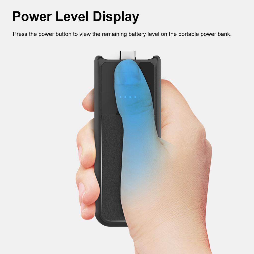 For DJI Osmo Pocket3 Handheld Power Bank Hand Grip Type C Port 1/4Inch Threaded Hole 2800mAh Fast Charging Extended Battery Grip
