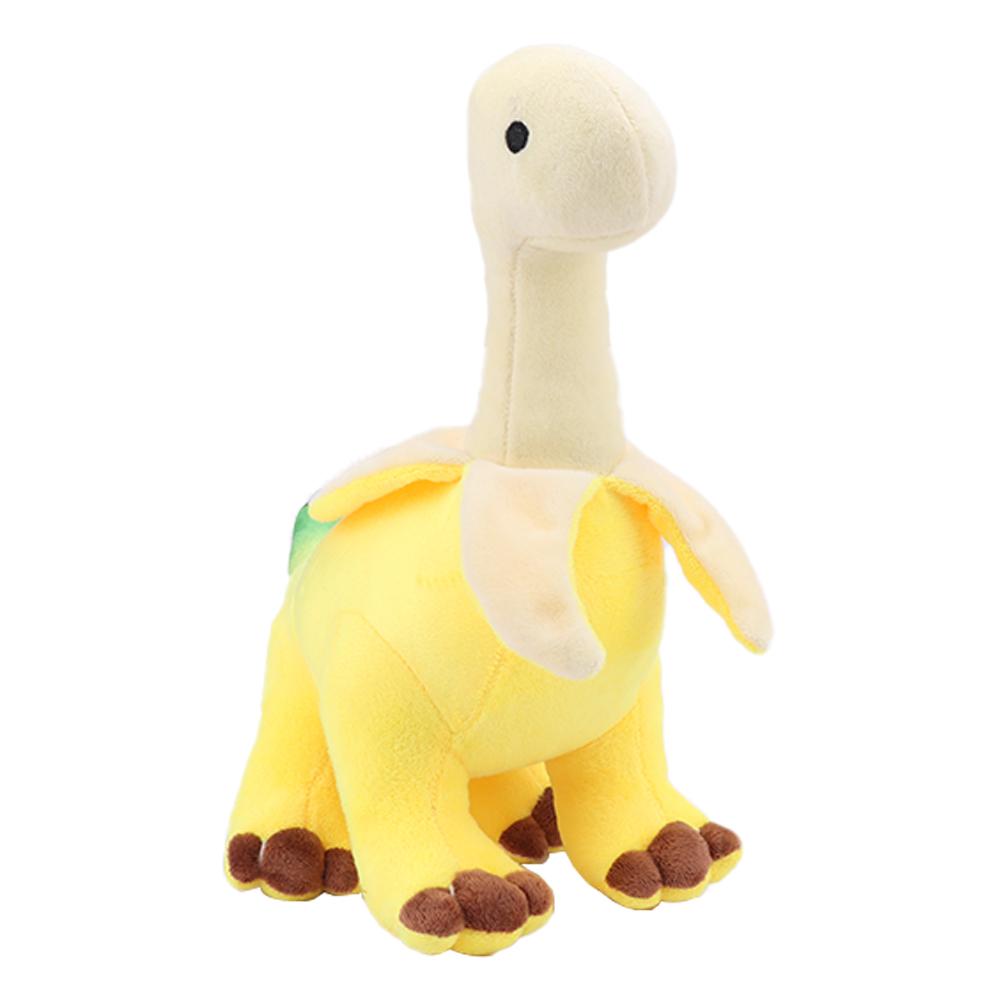 28cm Cute Peeled Banana Brontosaurus Plush Toy Soft Stuffed Dragon Animal Peeled Banana Brontosaurus Toy for Kids Birthday Gift