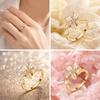 Zircon Rotatable Ring Adjustable Crystal Flower Ring Temperament Flower Opening Ring  Daily Wear