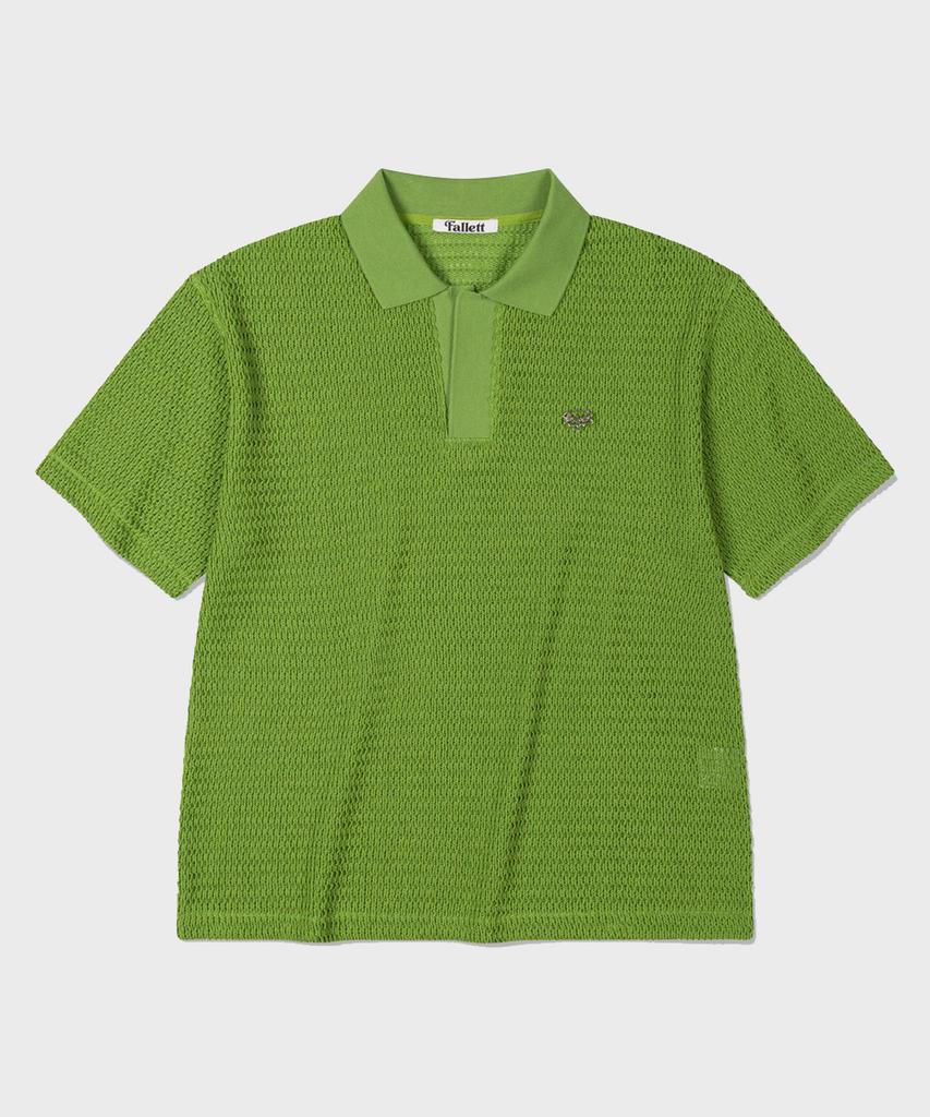 Palet Collared Knit Short Sleeve Tee Green
