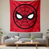 Spider-Man Mask On Red Background Patterned Tapestry Decorative Wall Hanging, Home Bedroom Living Room Decor