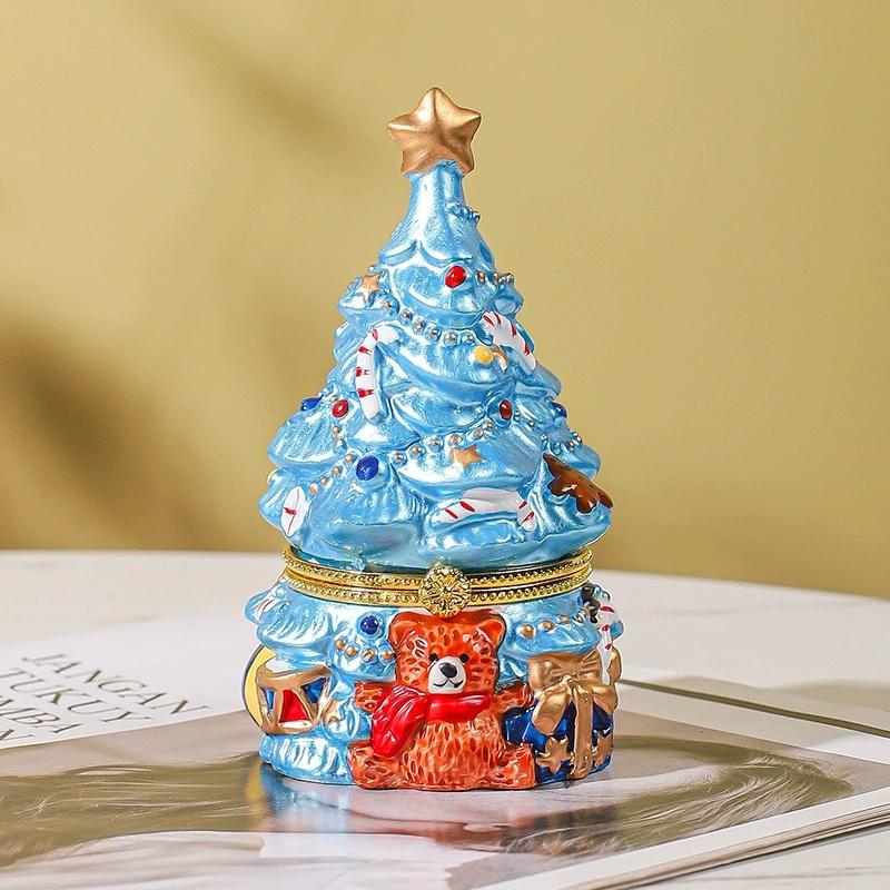 Christmas Tree Scented Candle European-Style Ceramic Jewelry Box Christmas Tree Bear Indoor Aromatherapy Christmas Box Home Craf