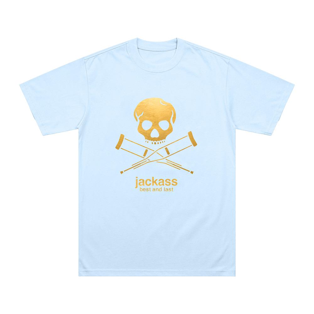 

Jackass Best and Last Fashion Mens Logo Graphic Printed T Shirts Fashion Classic Tee Cotton Comfortable Unisex Tops XL світло-синій колір