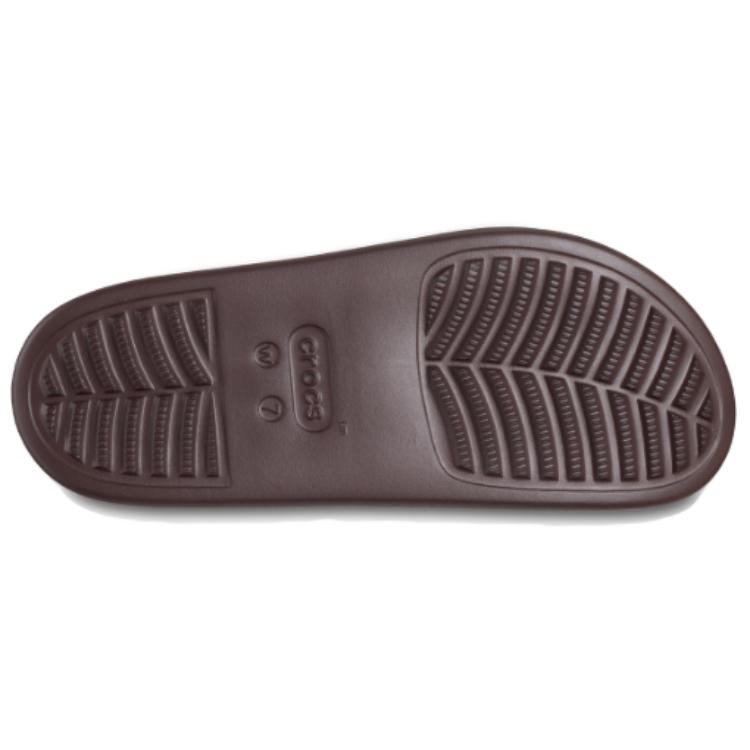Crocs Modne Proste Wsuwane Klapki Obuwie Damskie Ciemnobrązowe 209869-2EY