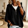Women's Color Knit Hoodie with Drawstring Hood Pullover