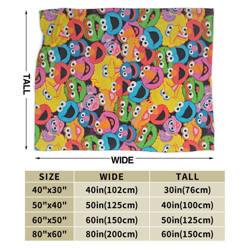 Warm Soft Blanket Travel Office Cookie Monster Elmo Throw Blanket  Flannel Bedspread For Outdoor Funny Sofa Bed Cover