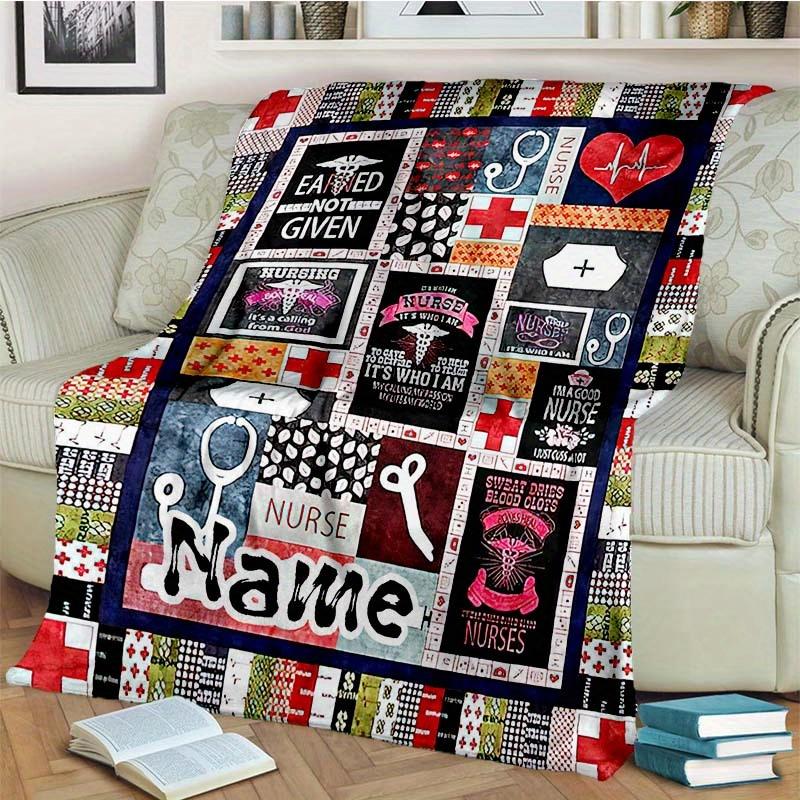 Nurse Style Customize Your Name Blanket Warm Comfortable And Soft Blankets Are Suitable For Home Lunch Break Blanket Office Sofa Sofa Gift To
