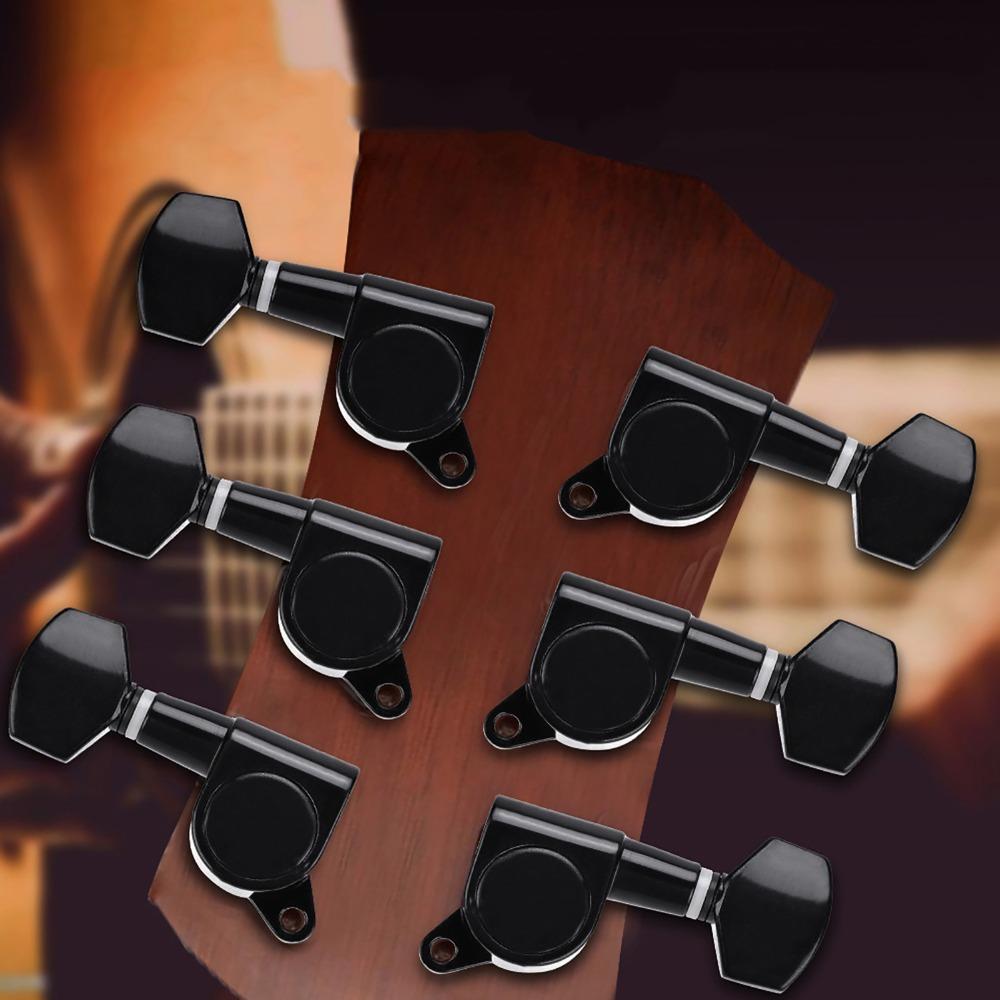 6 Pieces Black Guitar Tuning Pegs 3L3R Configuration String Tuning Pegs For Guitar