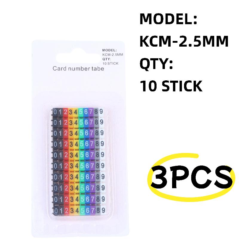 1/3 Sets Plastic Colourful C-Type Marker Number Tag Label Cable Markers For 2-3mm Wire Conspicuous And Easy To Identify