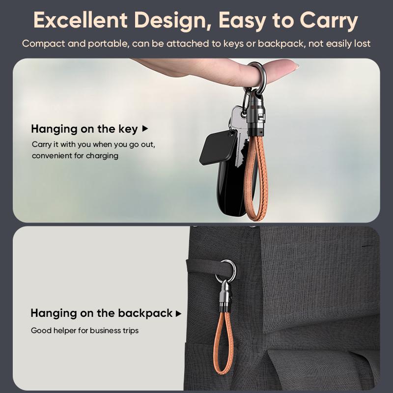 240W Mobile Fast Charging Cable Type-C to USB-C Keychain Anti Loss Hanging Rope 48V5A Short Line Laptop Tablet Charging Cable