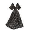 Sexy V-neck Floral Chiffon Beach Dress - Waist-Cinching Long Summer Fashion