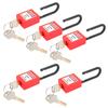 5 Sets Lockout Lock 38mm Nylon Engineered Dustproof Security Padlock for Industrial SiteRed