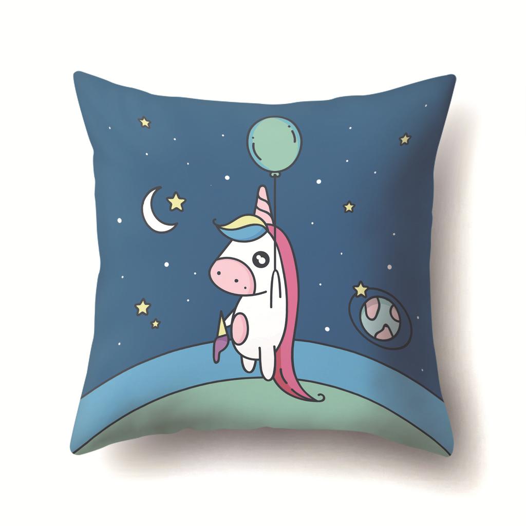 Unicorn Cute Cactus Polyester Pillow Cover Cushion