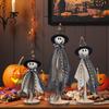 3Pcs Ghost Ornaments Wooden Halloween Decorations Adorable Shape Fabric Ghost Figures Table Decor Party Supplies