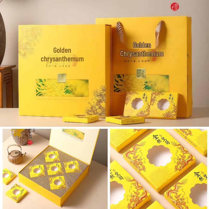 Подарочные коробки «Золотая шелковая хризантема» - Доступны различные сорта