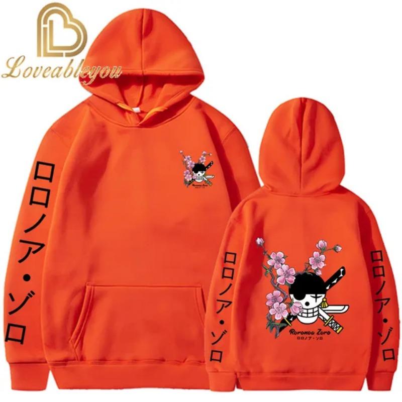 Jednoczęściowa bluza z kapturem męska damska japońska anime Luffy Roronoa Zoro Sanji Unisex Harajuku moda swobodna bluza