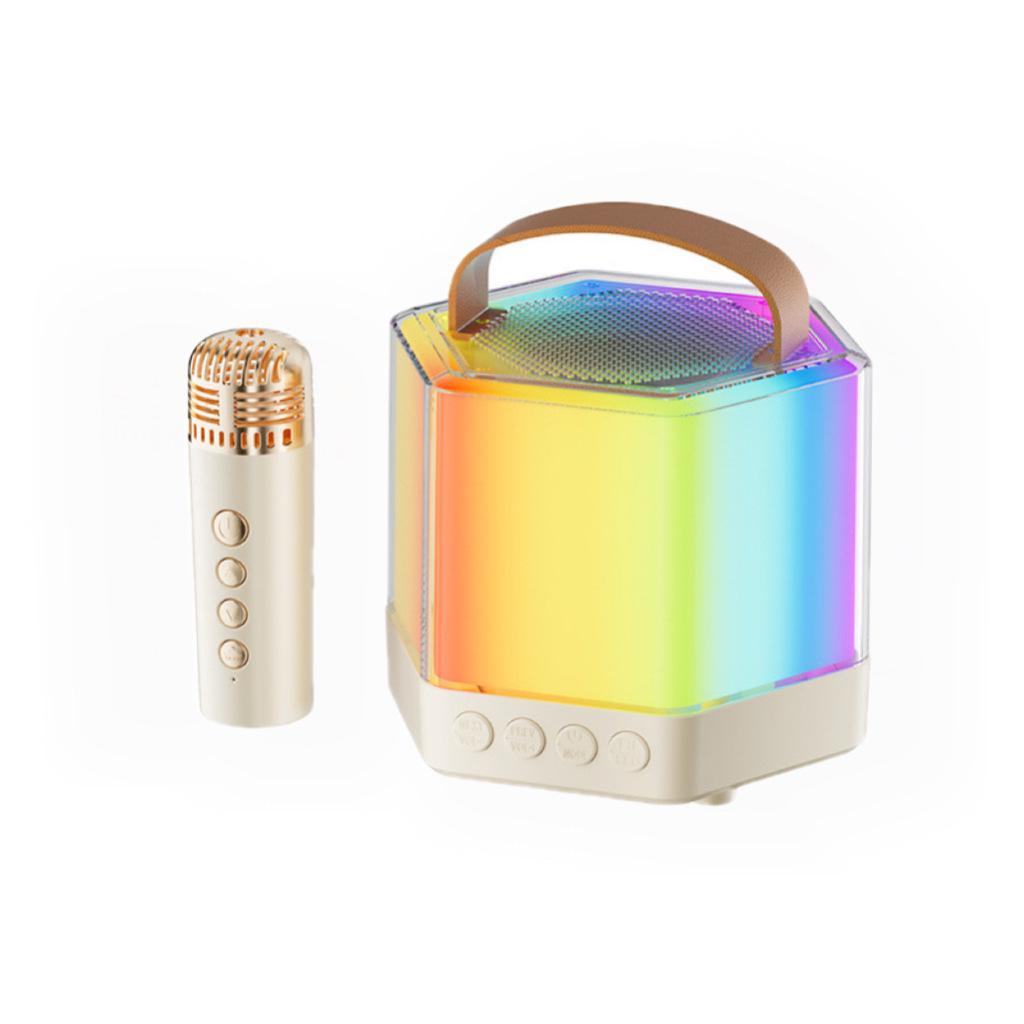 Q7 Ασύρματο Bluetooth Ηχείο & Μικρόφωνο με Φώτα - Φορητό Υπαίθριο Ηχείο Καραόκε