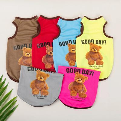 Pet Sleeveless T-shirts Dog Vests Bear Pattern Clothes For Dogs Or Cats Puppy Pet Shirt Cute Pet Products