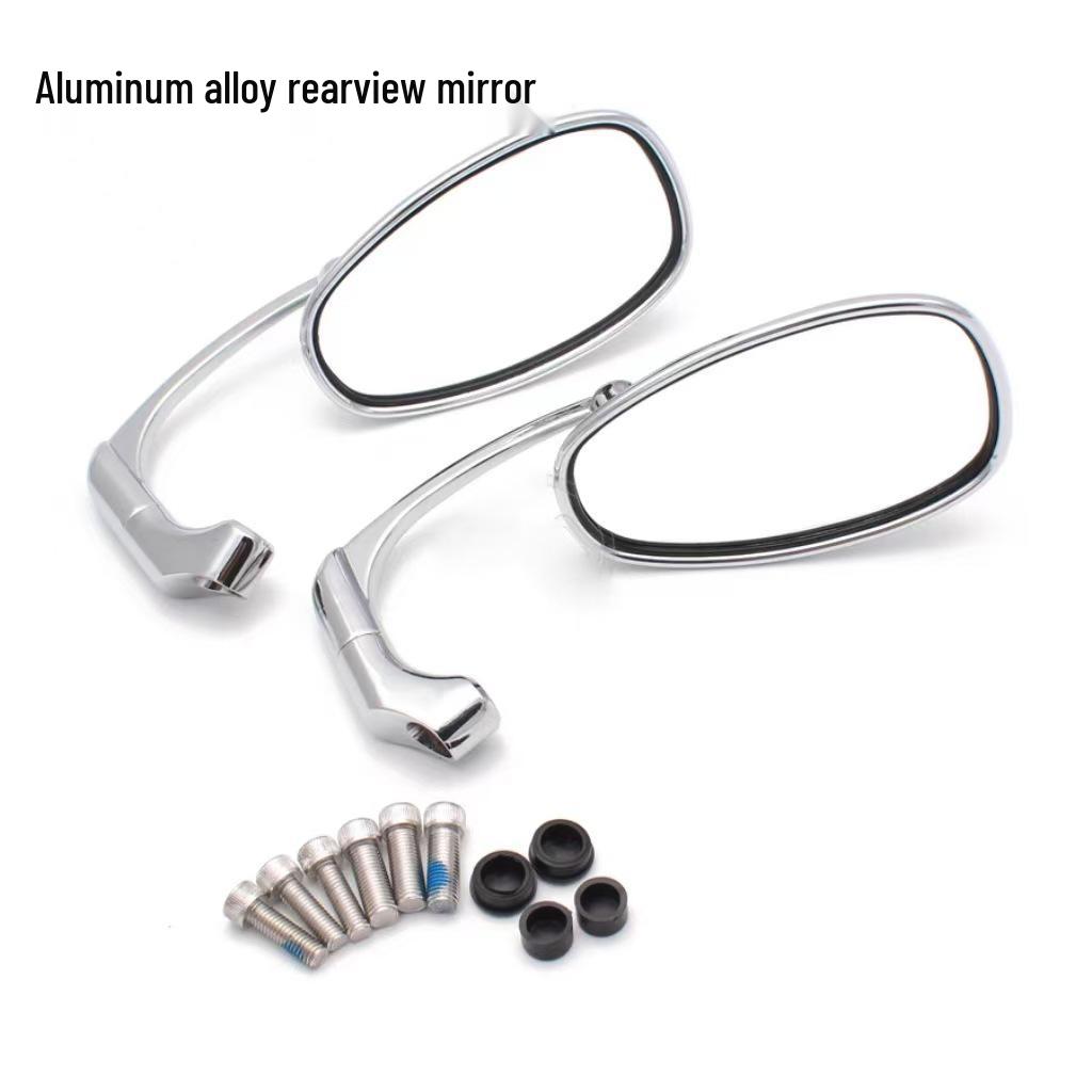 Retro Aluminum Round Rearview Mirrors for Harley Electric Motorcycle Black