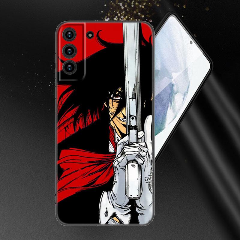 Anime Hellsing Black Silicone Phone Case For Samsung Galaxy S23 S21 S20 FE S24 S22 Ultra S10E S10 S9 S8 Plus