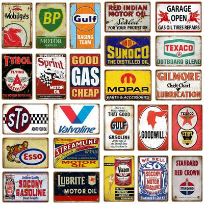 Socony Gasoline Motor Oil Metal Plaque Vintage Tin Signs Home Bar Garage Decorative Plates Gas Wall Stickers Art Poster YJ140