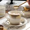 Fashionable French Style Coffee Cup Light Luxury High End Ceramic Cups Plate Household Breakfast Exquisite Milk Cup Gifts
