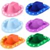 Light Up Cowgirl Hat Feather Edge Shiny LED Cowboy Hat Five Pointed Star Hats Performance Costume Cap Birthday Party Costumes