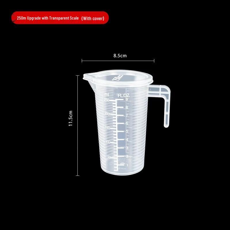 Yicang 250ml Food-Grade Plastic Measuring Cups with Lids (10-Pack)