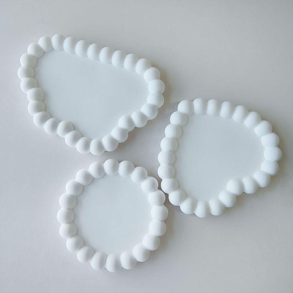 Round Flower Cloud Heart Shape Storage Tray Silicone Mold Bubble Gypsum Mold  Holiday Decoration