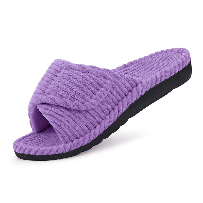 Fashion Kidmi Women Slippers Corduroy Bedroom Shoes with Arch Support Velcro Adjustable Women's Cotton Slippers House Slippers for Women