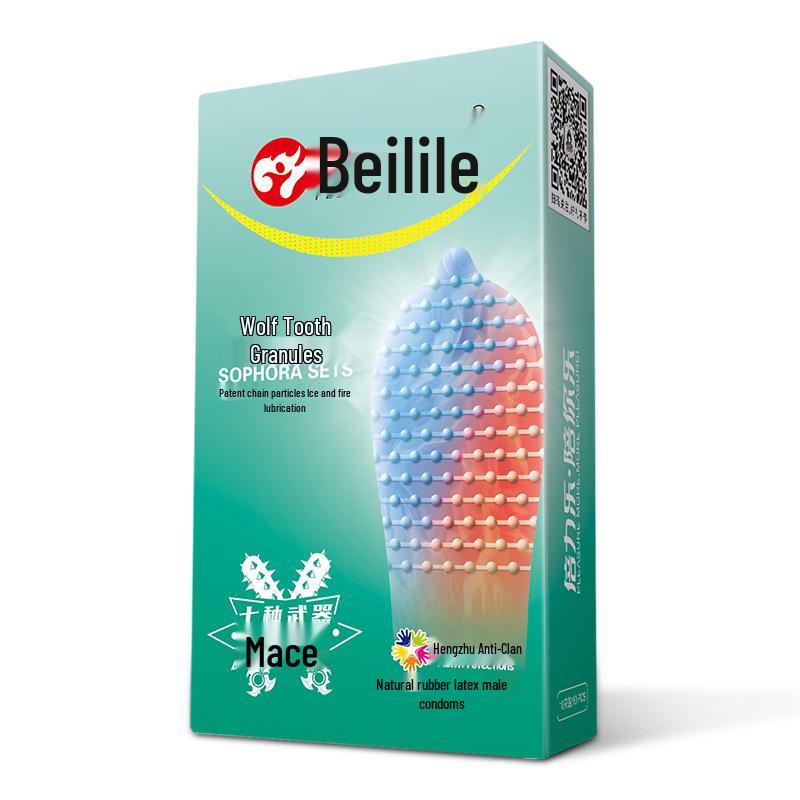Beilile Ultra-Thin Large Size Lubricated Condoms - Wolf Tooth & Mushroom Design for Family Planning