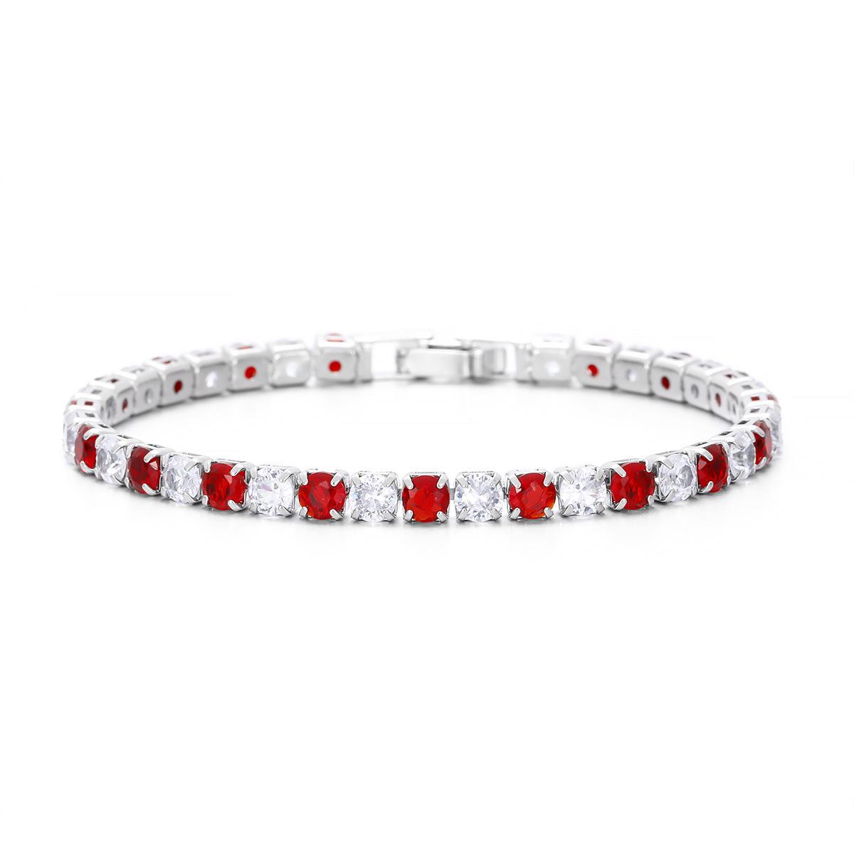 

4mm Zircon Hip Hop Tennis Bracelet - Premium Light Luxury Design 17CM 4mm Zircon Bracelet