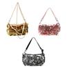 Elegant Sequined Handbag with Chain - Stylish Shoulder Purse for Special Events