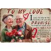 Vintage Metal Tin Sign Wedding To My Love Anniversary Art