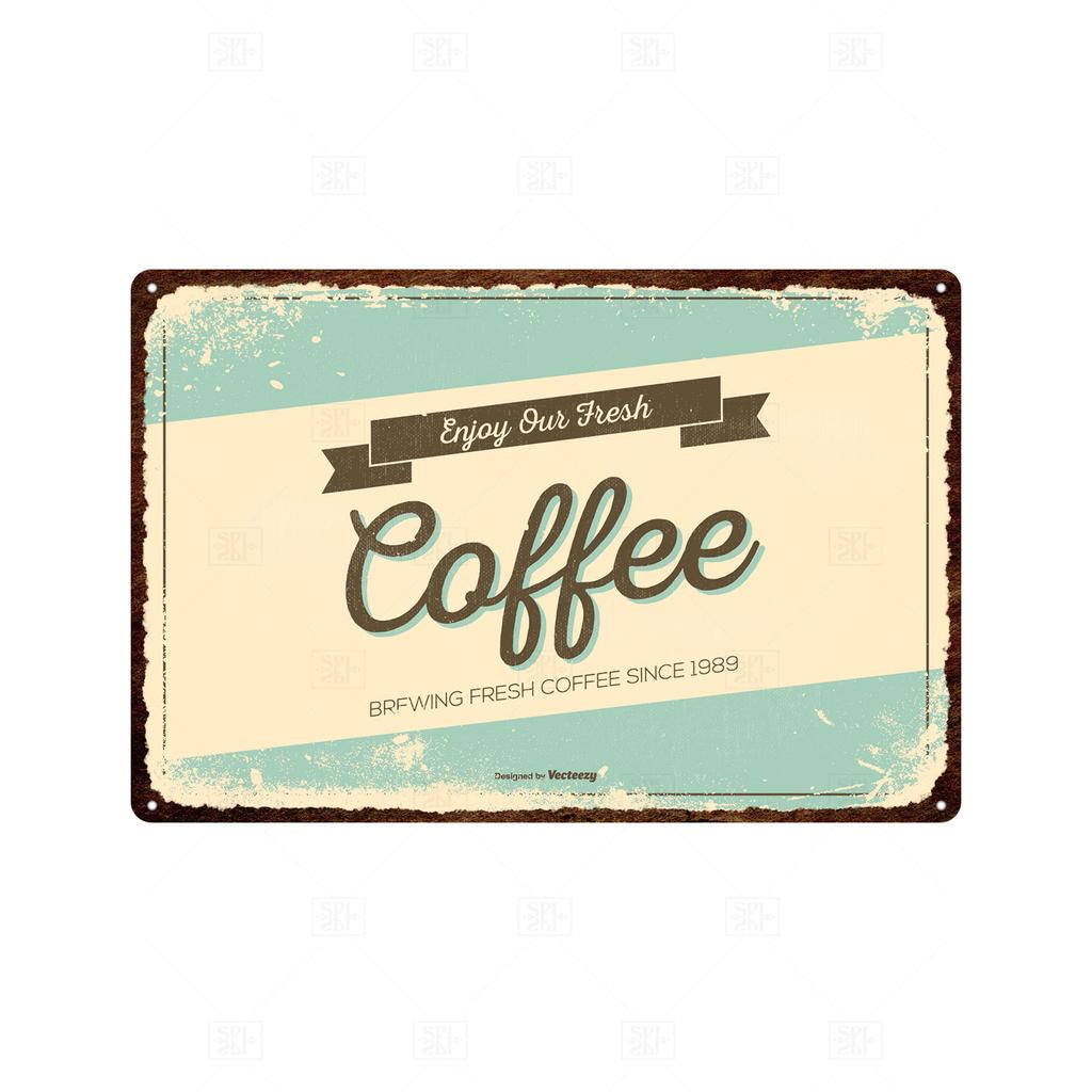 Coffee Vintage Tin Sign Metal Sign Decorative Plaque Retro Plate Cafe Kitchen Living Room Coffee Bar Decoration