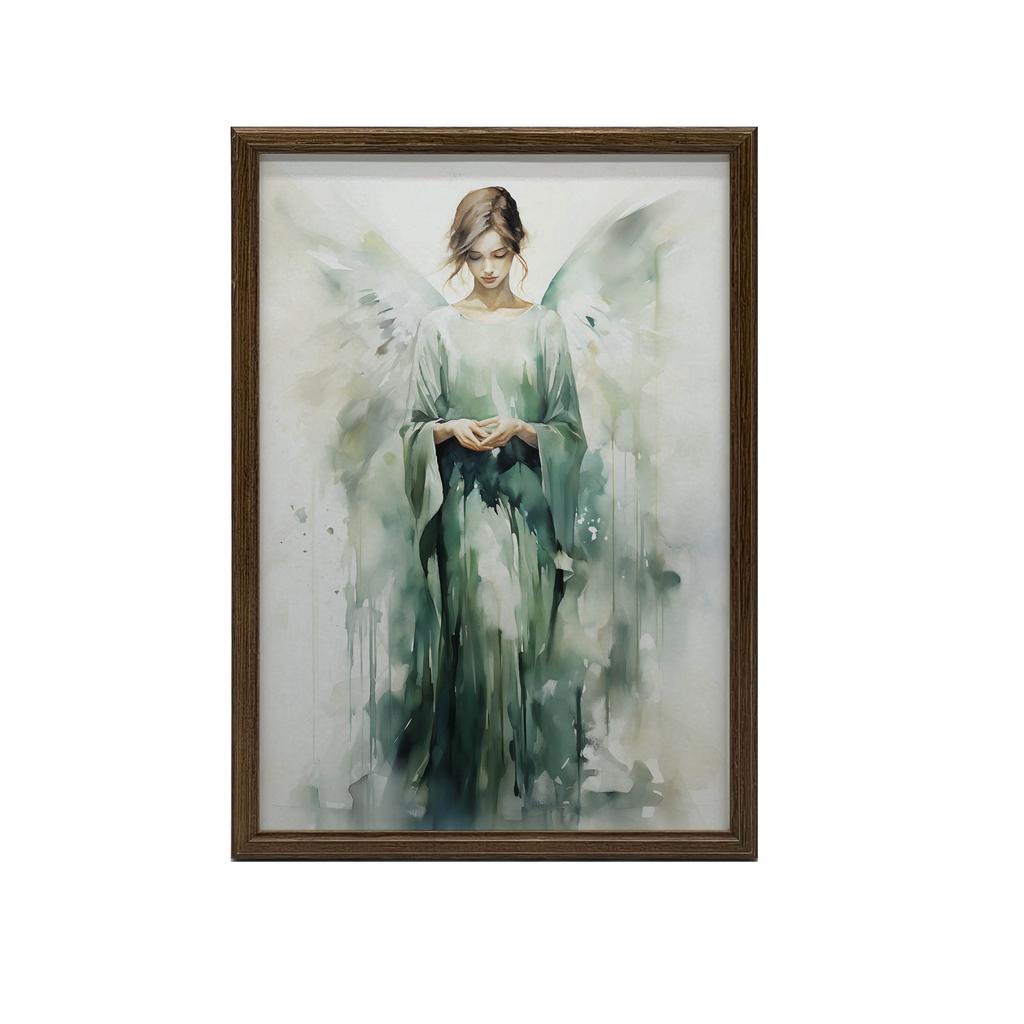 Plakat Mistyczna Piękność W Zielonym Blasku Plakat Mistyczna Piękność W Zielonym Blasku, 30X40 Cm, Rama Drewniana Ciemny Brąz, Papier Matowy 230 Gsm