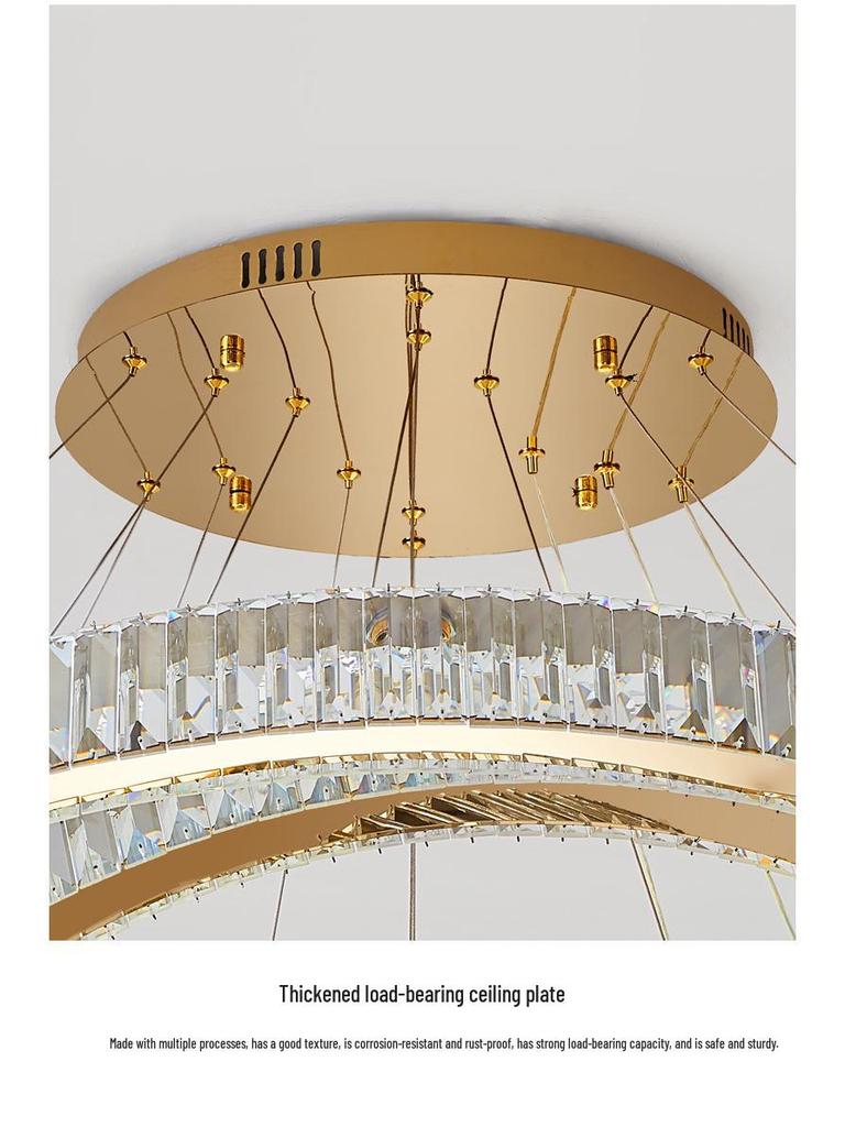 Modern Minimalist Crystal Chandelier for Double-Height Spaces