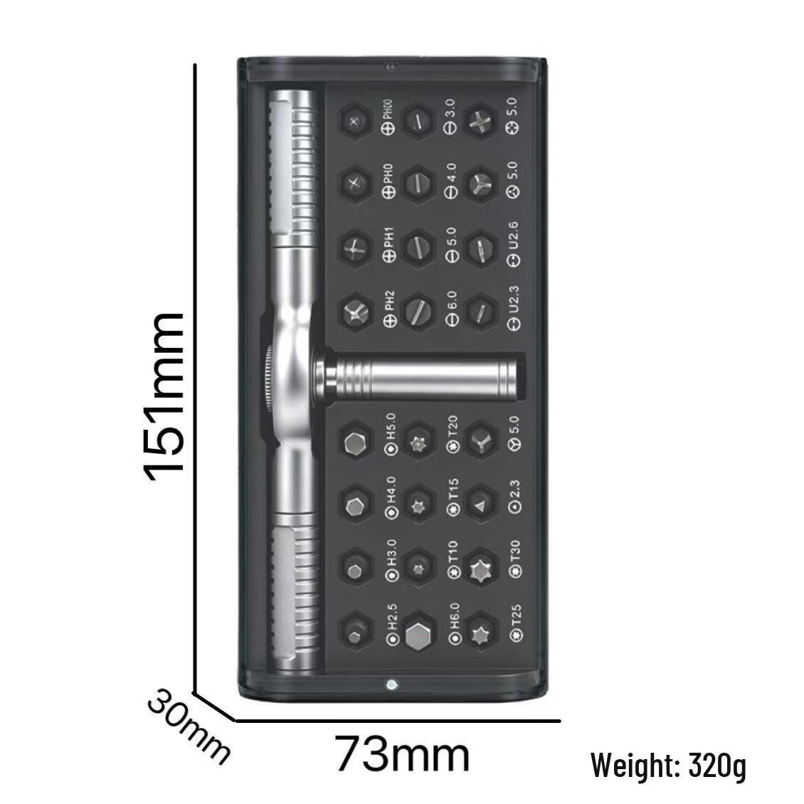 24-in-1 High Hardness S2 Ratchet Screwdriver Set for Household Multi-functional Repair