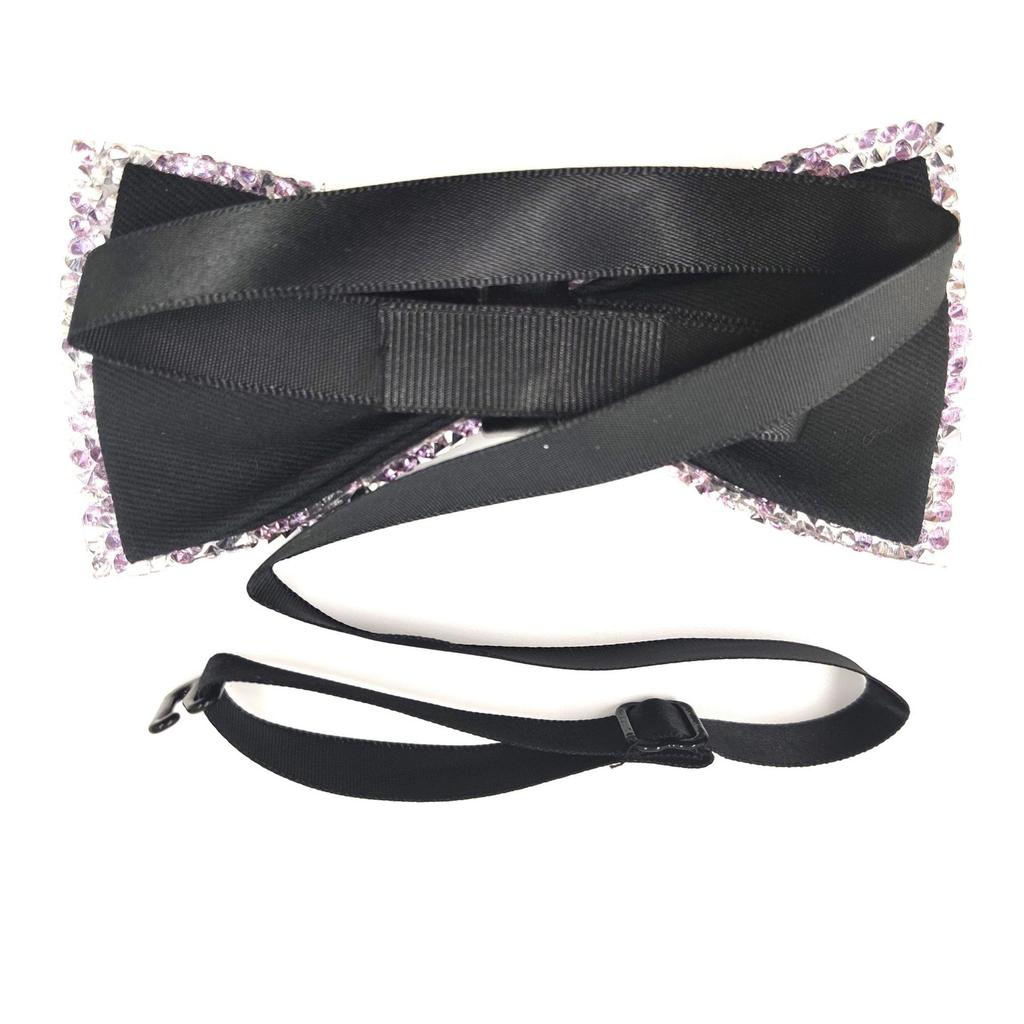 Mens Rhinestones Pre-Tied Bowtie Neckwear for Wedding Banquets Party Neckwear