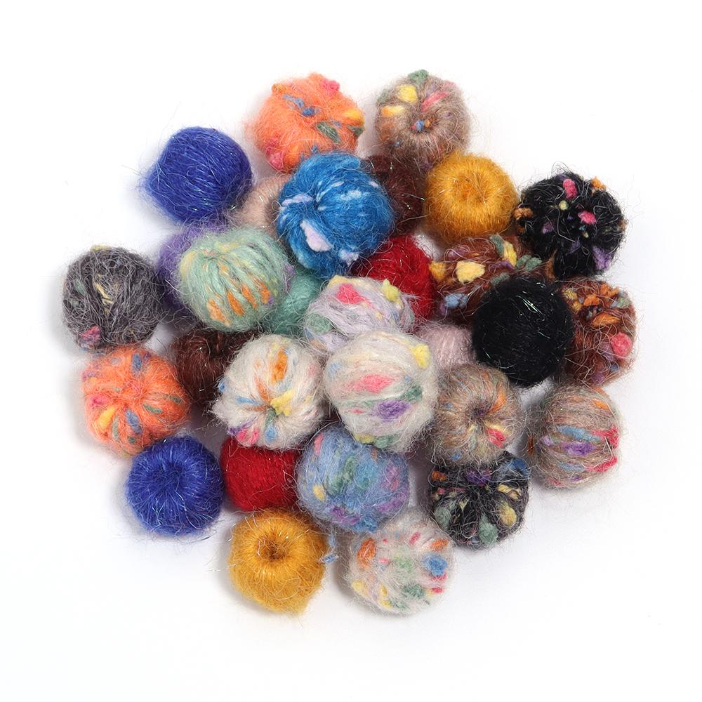 10pcs Plush Mohair Ball Beads Colorful Soft Pompom Beads For DIY Jewelry Making Handmade Clothing Earrings Decor Accessories